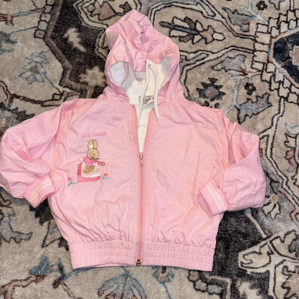 Vintage Girls‎ Peter Rabbit "Mrs Rabbit" Beatrix Potter Quiltex Hoodie Jacket